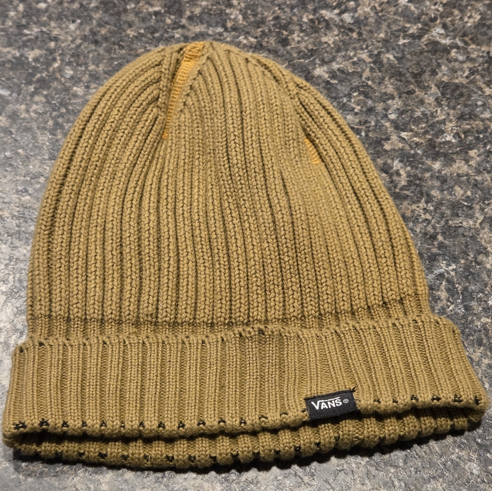 Vans Kids Ribbed Knit Beanie - Mustard Yellow - 100% Cotton